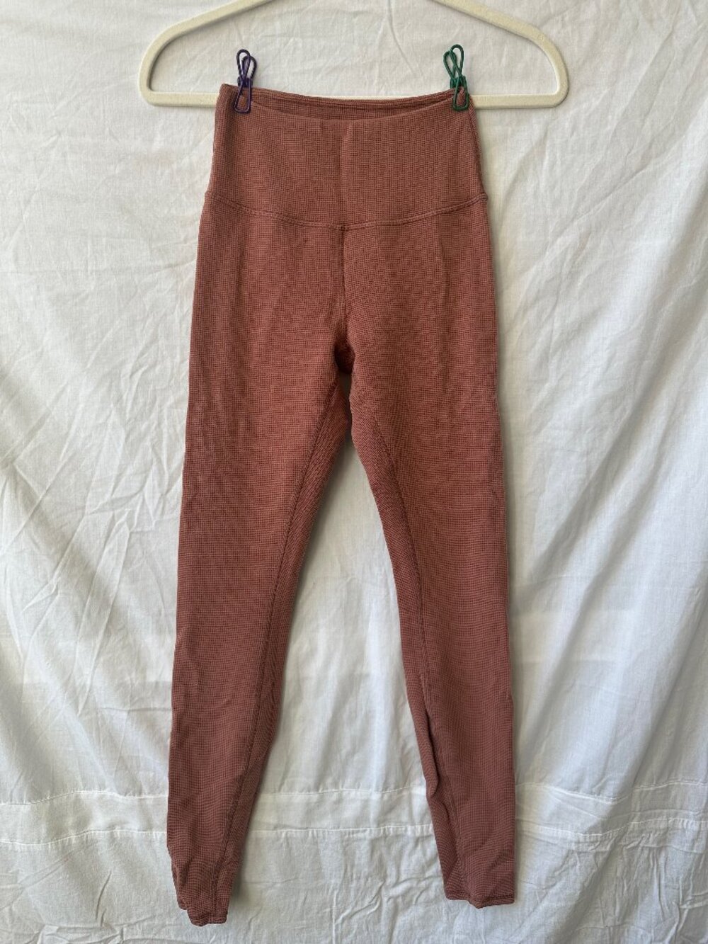 Alo Yoga High-Waist Micro Waffle Lowkey Legging - Chestnut XS